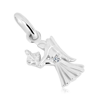 Pandantiv din argint 925 - fată cu aripi și spic de gr&amp;acirc;u, semn zodiacal FECIOARĂ foto