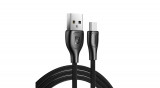 Remax Lesu Pro USB - cablu de &icirc;ncărcare a datelor micro USB, 480 Mbps, 2,1 A, 1 m, negru (RC-160m-negru)