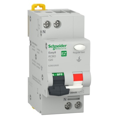 Siguranta automata modulara diferentiala Schneider Electric Easy 9 EZ9D32620, 4.5 kA, 1P+N, 20 A, 30 mA, curba C foto