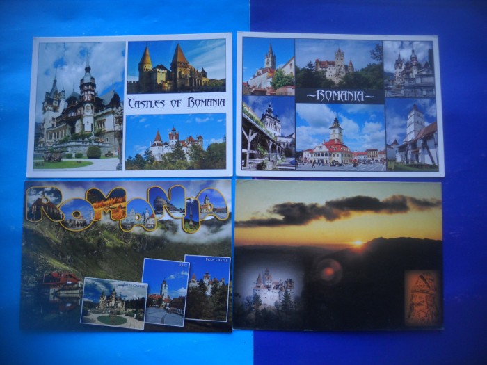 HOPCT LOT 2111 TURISM IN ROMANIA -4 CARTI POSTALE-NECIRCULATE