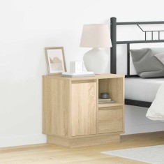 Noptieră cu LED 2 buc Sonoma Oak 50x34.5x50 cm