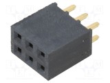 Conector şiruri pini mamă 6 PIN 2,54mm aurit THT SAMTEC