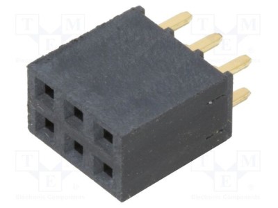 Conector şiruri pini mamă 6 PIN 2,54mm aurit THT SAMTEC foto