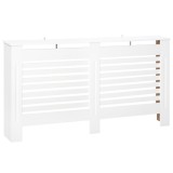 HOMCOM Mască de Calorifer cu Lamele și Raft din Lemn Alb 172x19x81 cm | Aosom Romania