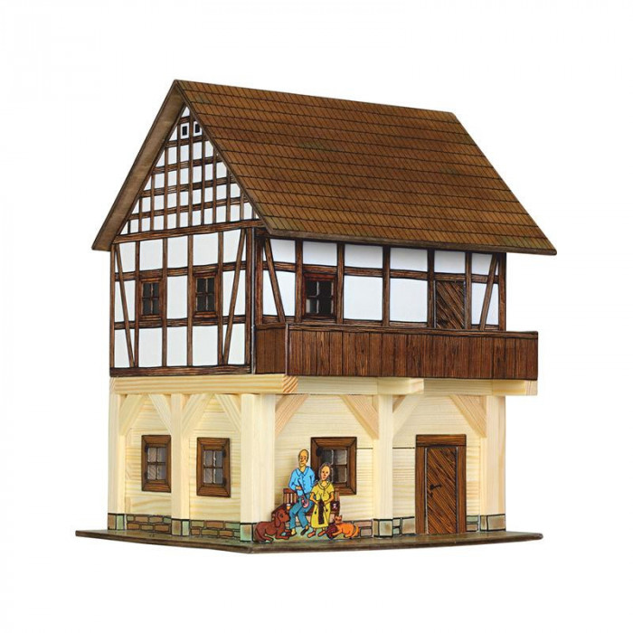 Set constructie arhitectura Granar cu grinzi, 115 piese din lemn, Walachia EduKinder World