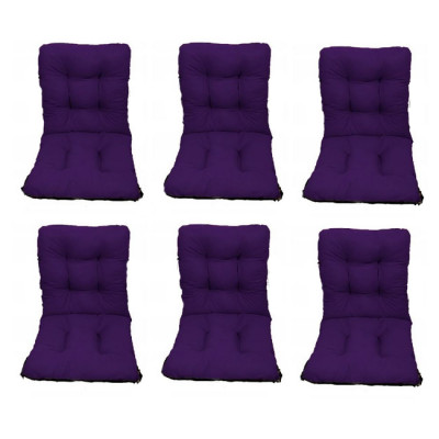 Set Perne pentru scaun de casa si gradina cu spatar, 48x48x75cm, culoare mov, 6 buc/set foto