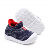 Cumpara ieftin Mocasini tip adidas - Bleumarine cu rosu (Marime Disponibila: Marimea 18)