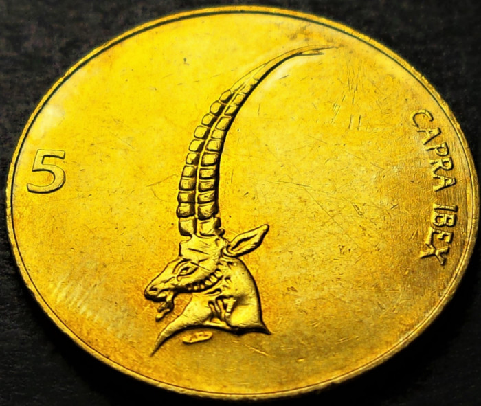 Moneda 5 TOLARI / TOLARJEV - SLOVENIA, anul 1997 * cod 2053 C