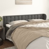 vidaXL Tăblie de pat cu aripioare gri &icirc;nchis 163x23x78/88 cm catifea