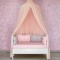 Baldachin de tavan din tulle si voal, peach alb