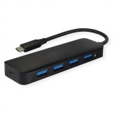 HUB USB 3.2 Gen 1-C la 4 x USB-A Negru, Value 14.99.5039