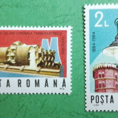 TIMBRE ROMANIA MNH LP1118/1984 100 ani iluminatul stradal Timisoara Serie simpla