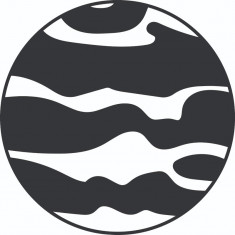 Sticker decorativ, Planeta , Negru, 60 cm, 4954ST-10