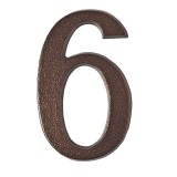 Semn Cifra Cu Surub Fixare - 200mm / Bronz-antic / 6/9