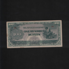 Burma ocupatie japoneza 100 rupees 1944