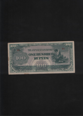 Burma ocupatie japoneza 100 rupees 1944 foto