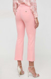 Cumpara ieftin Marella pantaloni femei, culoarea roz, evazați, high waist 2413780000000