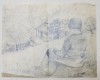 Aurel Vlad - Fetita Pictand pe Deal, Desen in Creion, 18x23cm, 1930, Hartie Pergament