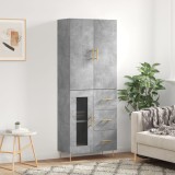 vidaXL Dulap &icirc;nalt, gri beton, 69,5x34x180, lemn compozit