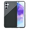 Husa Samsung Galaxy A55 5G Techsuit Carbon Alb-Negru, Protectie Plastic, Design Slim