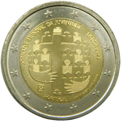 Portugalia moneda comemorativa 2 euro 2023 - Ziua tineretului - UNC foto