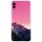 Husa silicon pentru Apple Iphone X, Mountain Peak Pink Gradient Effect