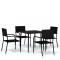 Set de mobilier pentru gradina, 5 piese, negru