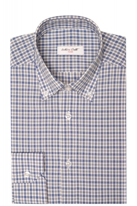 Camasa barbati slim bleumarin in carouri C003SL