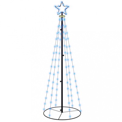 Brad de Craciun conic, 108 LED-uri, albastru, 70x180 cm foto