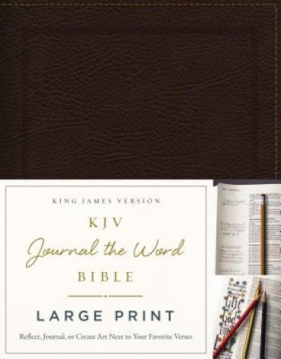 KJV, Journal the Word Bible, Large Print, Bonded Leather, Brown, Red Letter Edition: Reflect, Journal, or Create Art Next to Your Favorite Verses foto