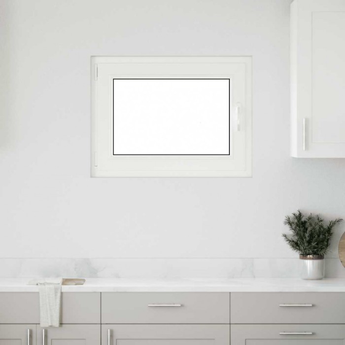 vidaXL Fereastra de subsol &bdquo;RISOR&rdquo; 80x60 cm Rabatabil DIN St&acirc;nga Alb