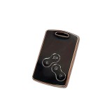 Husa TPU Renault Captur, Clio 4, Koleos, 4 Butoane, KEYLESS, Negru cu contur auriu