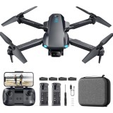 Drona HS290 cu Telecomanda, Camera 1080P, WiFi, Retur Automat, Flux Optic, 360&deg;, 24 min, Pliabila, USB, Geanta, 2 Baterii, Negru