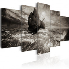 Tablou canvas 5 piese - Nave In furtuna - 200x100 cm foto