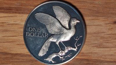 Trinidad &amp;amp; Tobago - ultra rar - 1 dollar 1975 PROOF - tiraj 24k- incredibila !!! foto