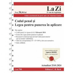 Codul penal și Legea pentru punerea în aplicare. Cod 790. Actualizat la 25.01.2024 - Paperback brosat - Valerian Cioclei - C.H. Beck