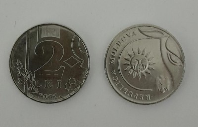 Moldova 2 lei 2022 necirculat foto
