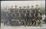 Fotografie tip Carte postala, Cadre militare, majoritar subofiteri impreuna cu un locotenent colonel, perioada celui de-al doilea razboi mondial