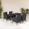 VidaXL Set mobilier de grădină cu perne, 5 piese, negru, poliratan 3211923