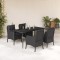 vidaXL Set mobilier de grădină cu perne, 5 piese, negru, poliratan 3211923