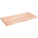 Cumpara ieftin Blat de baie, maro deschis, 80x40x2 cm, lemn masiv tratat