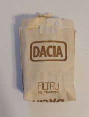 Ambalaj pachet tigari DACIA din 1975 (fara tigarete), vintage, colectie