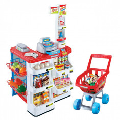 Set joaca supermarket cu casa de marcat, carucior si accesorii, 48x42x81cm foto