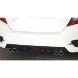Difuzor cu Ornamente Toba Dublu Negru - Honda Civic (2016-2021)