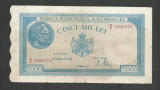 ROMANIA 5000 5.000 LEI 10 Octombrie 1944 [22] filigran bnr orizontal