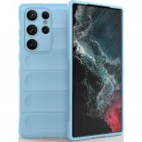 Husa wave, compatibila cu Samsung Galaxy S24 Ultra, Grip Anti-Soc, Tpu, Baby Blue