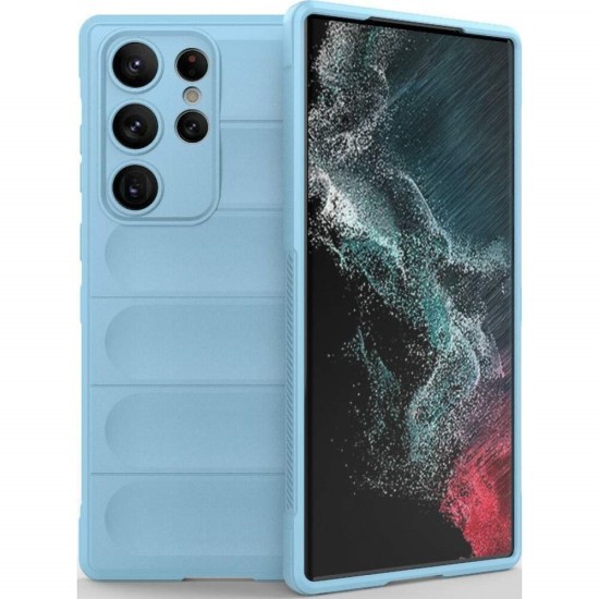 Husa wave, compatibila cu Samsung Galaxy S24 Ultra, Grip Anti-Soc, Tpu, Baby Blue