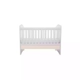Cumpara ieftin Patut Eurogloria Como fara sertar - Alb cu Bej + Saltea cocos confort 120 x 60 x 12 cm