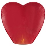 Set 10 Lampioane Zburatoare Inima Rosie, Biodegradabile, Eco, 38x93x98 cm, Decoratiuni Romantice, Nunta, Evenimente