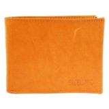 Cumpara ieftin Portofel barbati, portocaliu 12 x 9 x 2 cm din piele naturala de vita, pliabil, 6 sloturi carduri, compartimente pentru bancnote, monede si fermoar